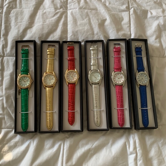 NWT Manhattan by Crotan Ladies Quartz Watch, Leather Band w/stopper, Blue - Picture 5 of 6